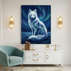 White Fox Conceptual Canvas Wall Art Prints for Bedroom Art
