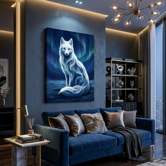 White Fox Conceptual Canvas Wall Art Prints for Bedroom Art