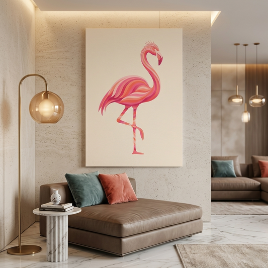 Pink Flamingo Conceptual Canvas Wall Art Prints for Living Room Art