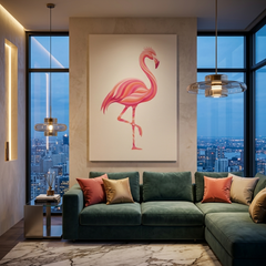Pink Flamingo Conceptual Canvas Wall Art Prints for Living Room Art