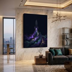 Rocket Launch Conceptual Canvas Wall Art Prints for Kids Room Art