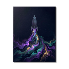 Rocket Launch Conceptual Canvas Wall Art Prints for Kids Room Art