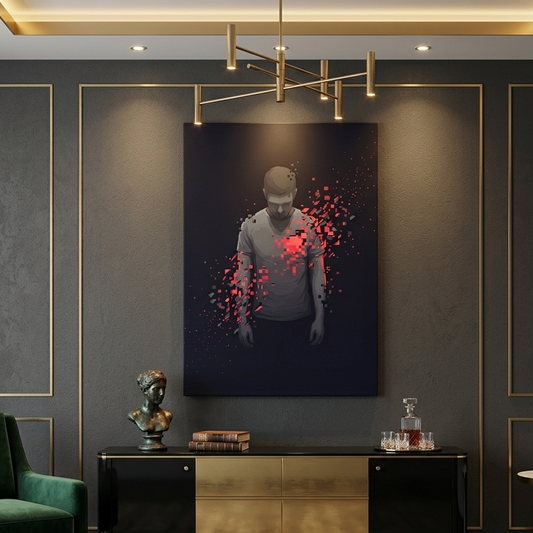 Broken Man Conceptual Canvas Wall Art Prints for Living Room Art