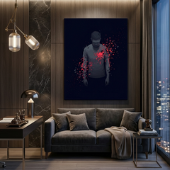 Broken Man Conceptual Canvas Wall Art Prints for Living Room Art