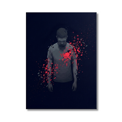 Broken Man Conceptual Canvas Wall Art Prints for Living Room Art