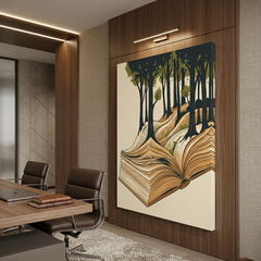 Book Forest Conceptual Canvas Wall Art Prints for Reading Room Art