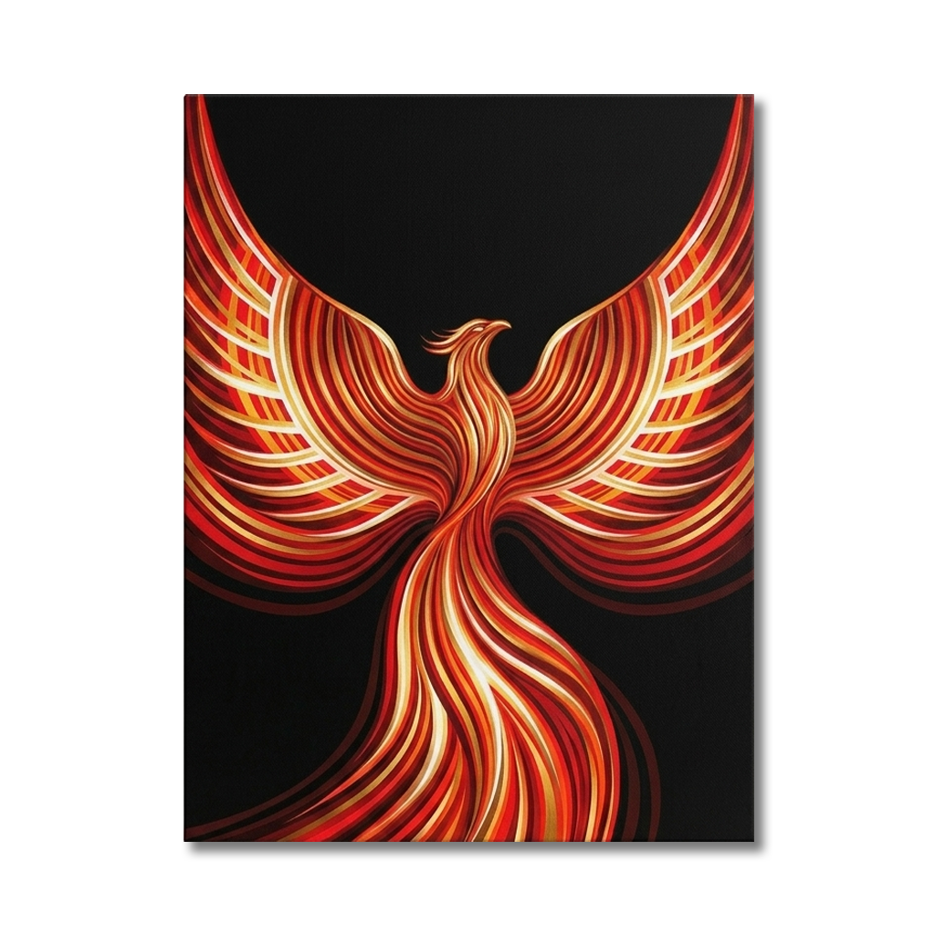 Phoenix Bird Conceptual Canvas Wall Art Prints for Bedroom Art, zoom in to see the canvas