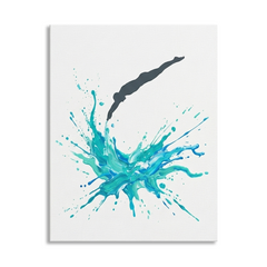 Diver Splash Conceptual Canvas Wall Art Prints for Bedroom Art