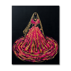 Indian Bride Conceptual Canvas Wall Art Prints for Bedroom Art