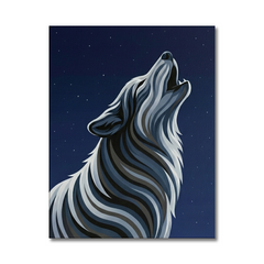 Howling Wolf Conceptual Canvas Wall Art Prints for Living Room Art
