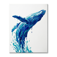 Blue Whale Conceptual Canvas Wall Art Prints for Living Room Art