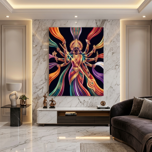 Durga Maa Conceptual Canvas Wall Art Prints for Prayer Room Art
