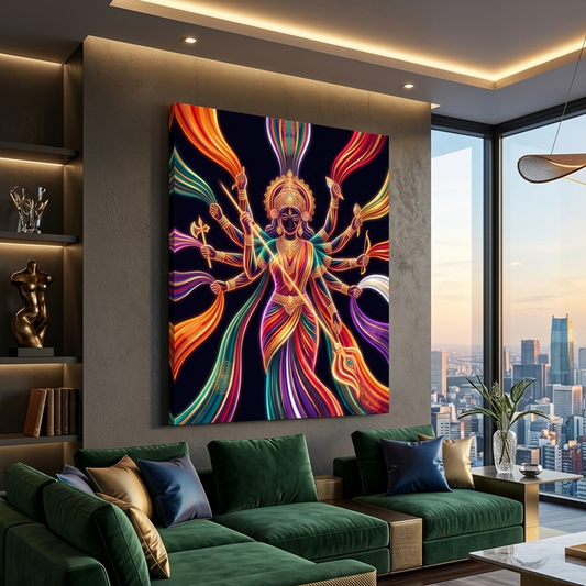 Durga Maa Conceptual Canvas Wall Art Prints for Prayer Room Art