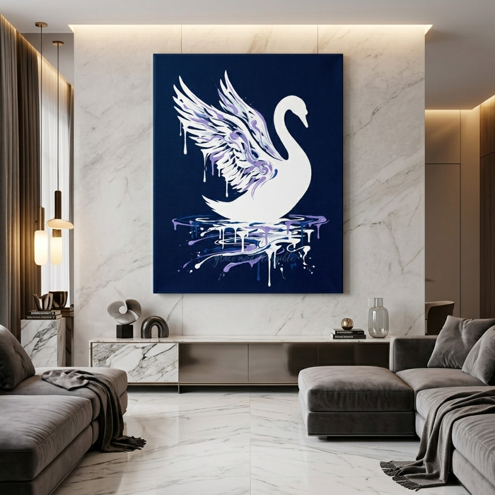 Swan Grace Conceptual Canvas Wall Art Prints for Bedroom Art