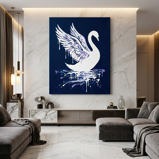 Swan Grace Conceptual Canvas Wall Art Prints for Bedroom Art