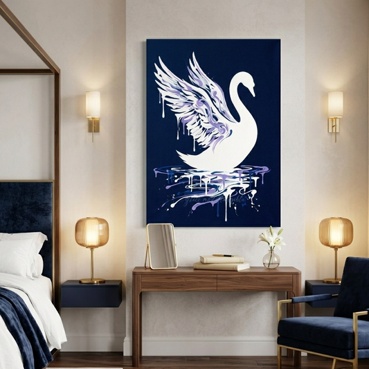 Swan Grace Conceptual Canvas Wall Art Prints for Bedroom Art