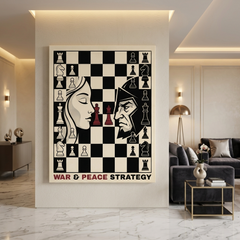 War And Peace Strategy Conceptual Canvas Wall Art Prints for Game Room