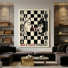 War And Peace Strategy Conceptual Canvas Wall Art Prints for Game Room