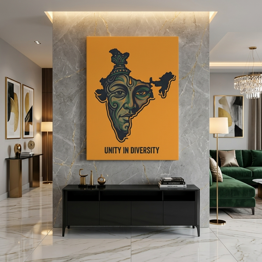 Unity In Diversity India Conceptual Canvas Wall Art Prints for Home Decoration