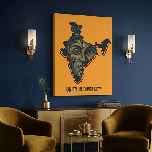 Unity In Diversity India Conceptual Canvas Wall Art Prints for Home Decoration