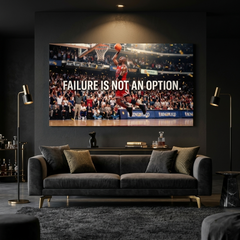 Failure Is Not An Option Motivational Canvas Wall Art Prints