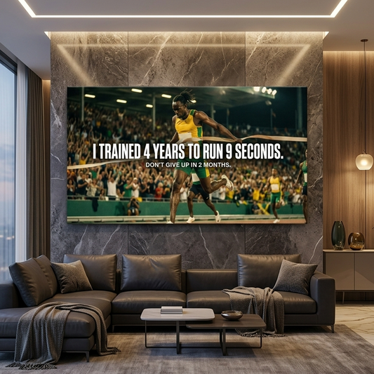 Four Years For Nine Seconds Motivational Canvas Wall Art Prints