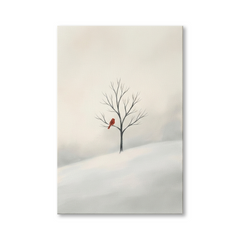 Red Cardinal in Winter White – Watercolor Art Canvas Prints