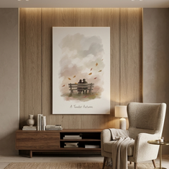 A Tender Autumn Embrace – Watercolor Art Canvas Prints