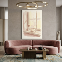 Morning Tea on the Sill – Watercolor Art Canvas Prints