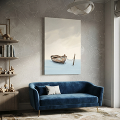 Quiet Moored Rowboat Calm Cozy Watercolor Canvas Wall Art Prints