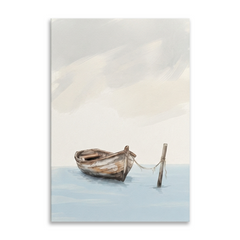 Quiet Moored Rowboat Calm Cozy Watercolor Canvas Wall Art Prints