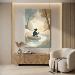Streamside Little Reader Cozy Watercolor Canvas Wall Art Prints