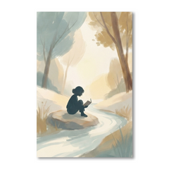 Streamside Little Reader Cozy Watercolor Canvas Wall Art Prints