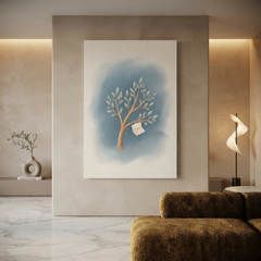 Little Letter Wishing Tree Cozy Watercolor Canvas Wall Art Prints