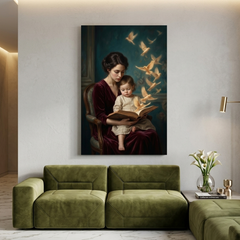 Mother's Storybook – Soft Surreal Conceptual Canvas Print Art