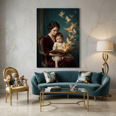 Mother's Storybook – Soft Surreal Conceptual Canvas Print Art