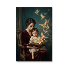 Mother's Storybook – Soft Surreal Conceptual Canvas Print Art