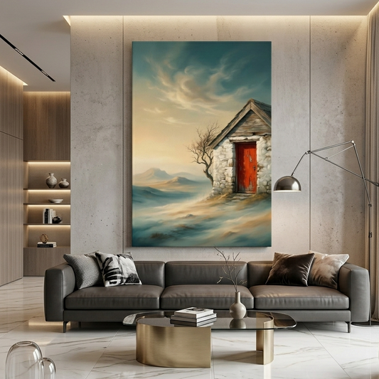 The Red Door – Soft Surreal Conceptual Canvas Print Art