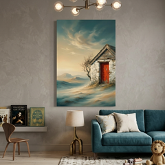 The Red Door – Soft Surreal Conceptual Canvas Print Art