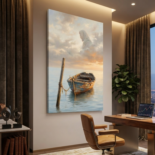 The Watching Sky Spirit – Soft Surreal Conceptual Canvas Art