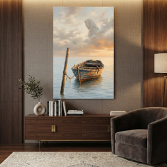 The Watching Sky Spirit – Soft Surreal Conceptual Canvas Art