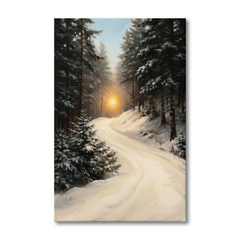 The Winter Sunset Trail – Soft Surreal Conceptual Canvas Art