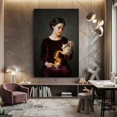 Pouring A Cup Of Stars – Soft Surreal Conceptual Canvas Art