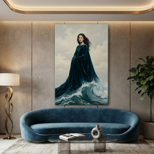 The Woman Of The Sea – Soft Surreal Conceptual Canvas Art