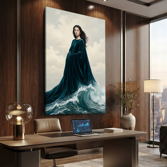 The Woman Of The Sea – Soft Surreal Conceptual Canvas Art