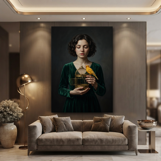 Freedom Beside The Cage – Soft Surreal Conceptual Canvas Art