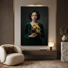 Freedom Beside The Cage – Soft Surreal Conceptual Canvas Art