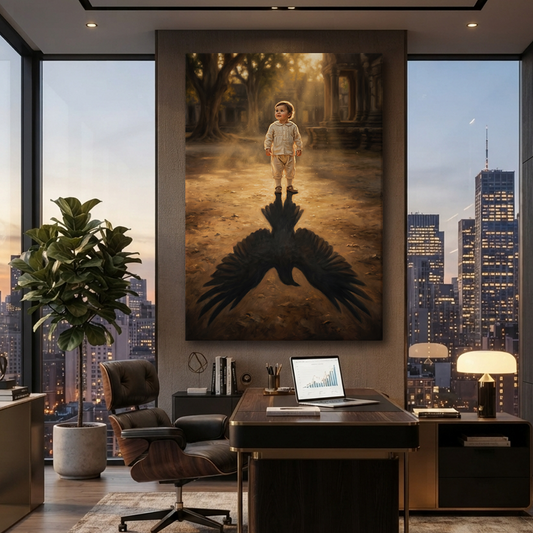 The Shadow Of Greatness – Soft Surreal Conceptual Canvas Art