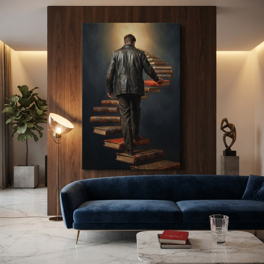The Staircase Of Knowledge – Soft Surreal Conceptual Canvas Art