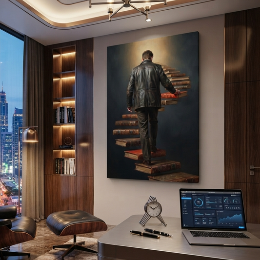 The Staircase Of Knowledge – Soft Surreal Conceptual Canvas Art